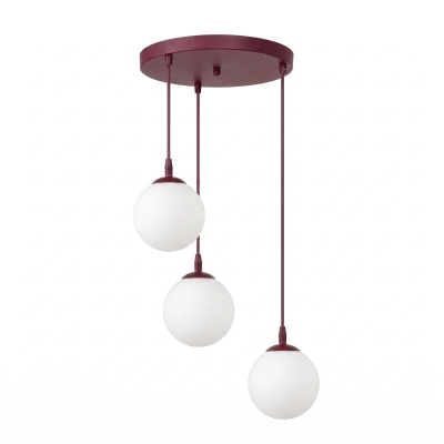 Burgundowa lampa kaskadowa Blair 3 Ring