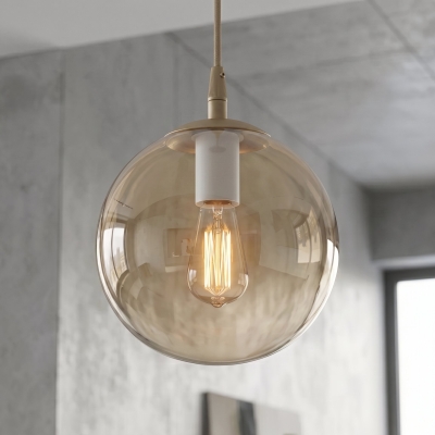 Beżowa, kulista lampa wisząca Blair