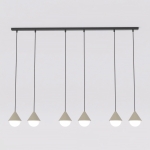 Minimalistyczna lampa wisząca z beżowymi kloszami - Avella