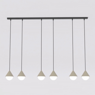 Minimalistyczna lampa wisząca z beżowymi kloszami - Avella