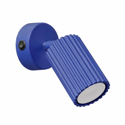 Lampa ścienna Dolkar z karbowanym niebieskim kloszem