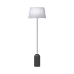 Prosta lampa podłogowa Tesa z szarym abażurem