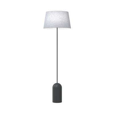 Prosta lampa podłogowa Tesa z szarym abażurem