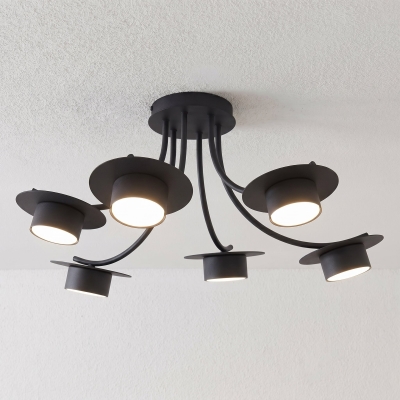 Czarna lampa sufitowa Oryn 6 w stylu nowoczesnym