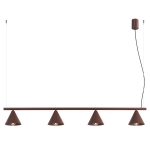 Brązowa lampa wisząca Doka ze stożkowymi kloszami