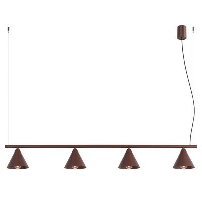 Brązowa lampa wisząca Doka ze stożkowymi kloszami