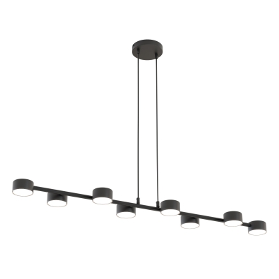 Funkcjonalna lampa wisząca Arko 8 w kolorze czarnym
