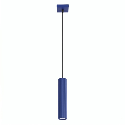 Pojedyncza lampa wisząca Dolkar w kolorze niebieskim