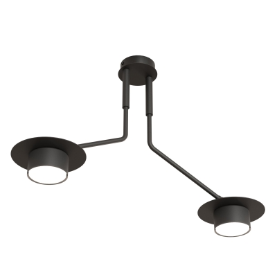 Czarna lampa Kova 2 z nowoczesnymi kloszami
