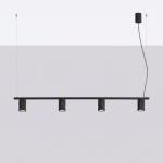 Lampa wisząca Dolkar 4 w kolorze intensywnej czerni