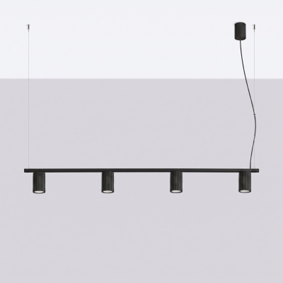 Lampa wisząca Dolkar 4 w kolorze intensywnej czerni