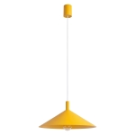 Stożkowa lampa wisząca Doka z żółtym kloszem