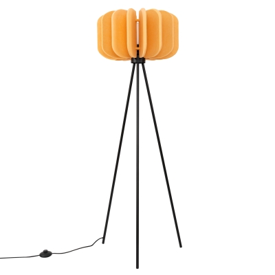 Lampa podłogowa Mula z wyrazistym żółtym abażurem