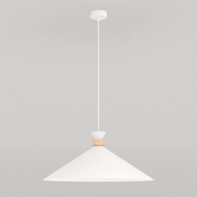 Nowoczesna lampa wisząca Cirel z białym kloszem