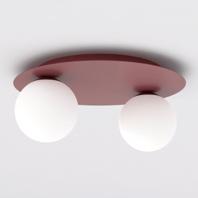 Burgundowa lampa sufitowa Elio z dwoma kloszami