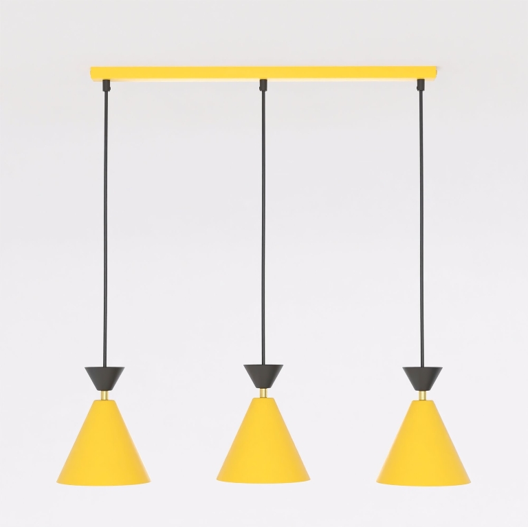 pomarańczowa-lampa-z -kloszami-stożkami