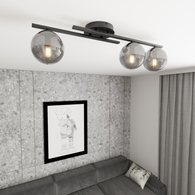 Nowoczesna lampa sufitowa Nexo 3 z czarnym stelażem