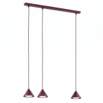 Burgundowa lampa wisząca Catherine 3 na listwie