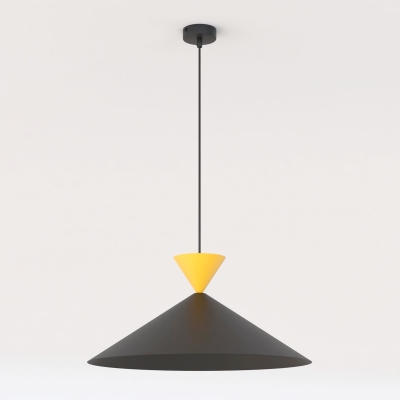 Czarno-pomarańczowa, nowoczesna lampa wisząca