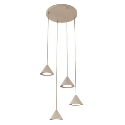 Beżowa 4-punktowa lampa wisząca Catherine 4 Ring