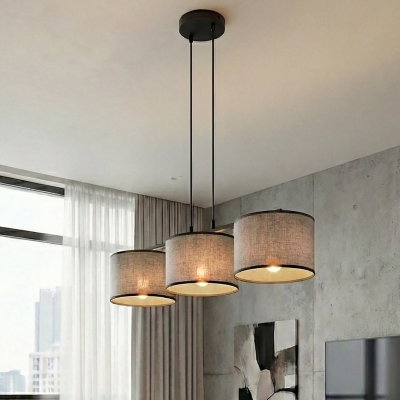 Lampa wisząca Elvara 3 z szarymi abażurami