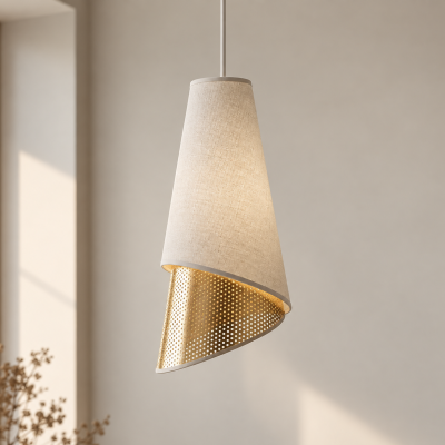 Stylowa lampa wisząca Meris z abażurem w stylu glamour