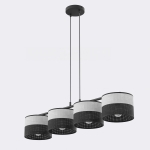 Czarno-szara lampa wisząca Solvia o klasycznym designie