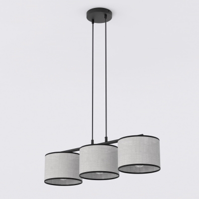 Lampa wisząca Elvara 3 z szarymi abażurami
