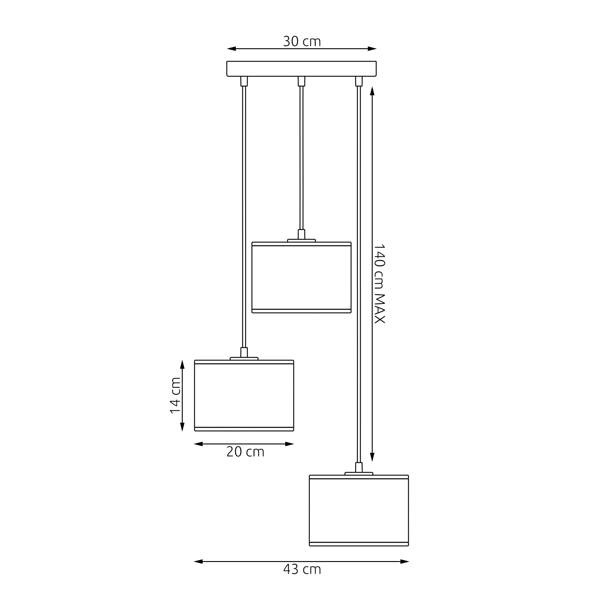 Kaskadowa lampa wisząca Vellune 3 Ring