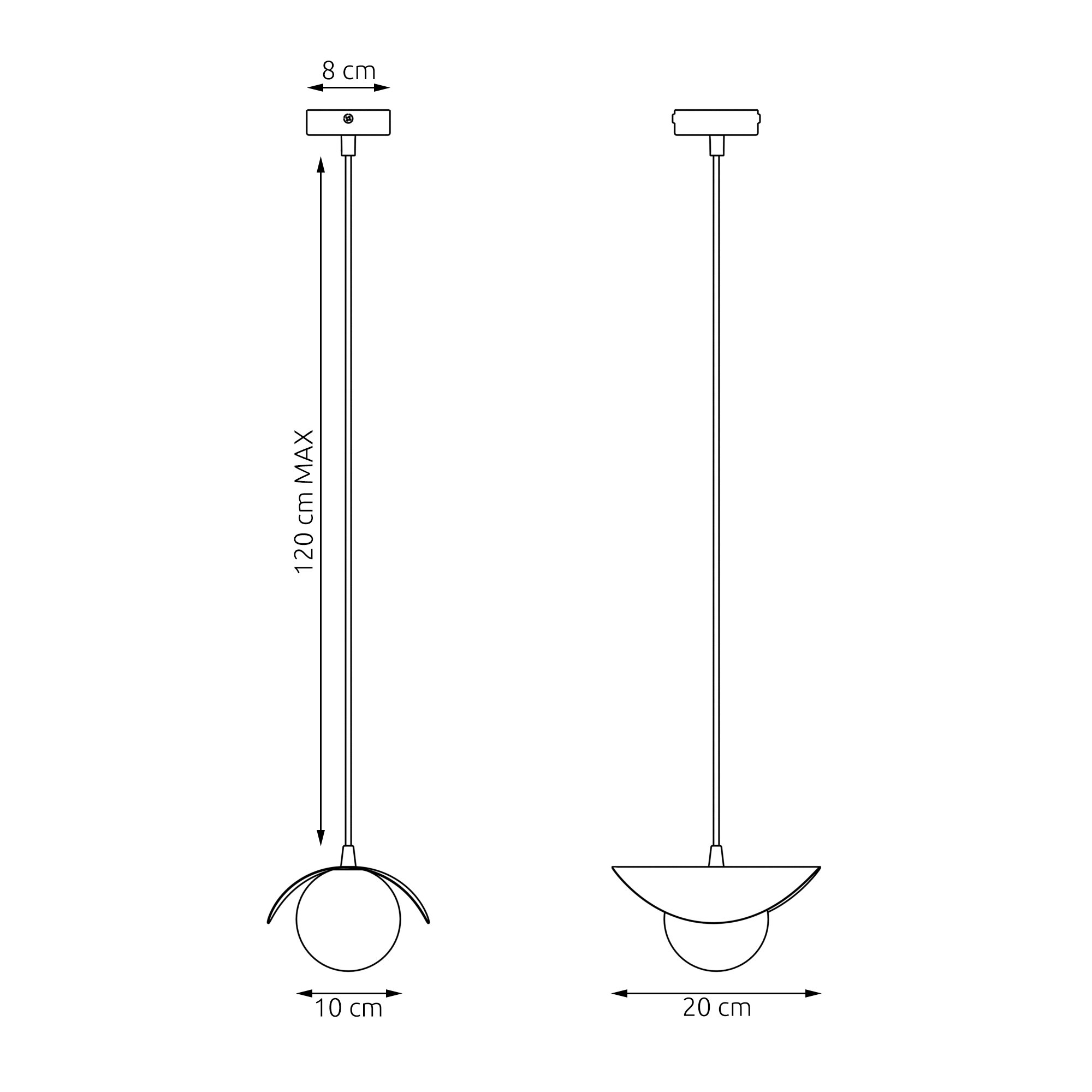 Czarna lampa wisząca Veyra w stylu minimalistycznym