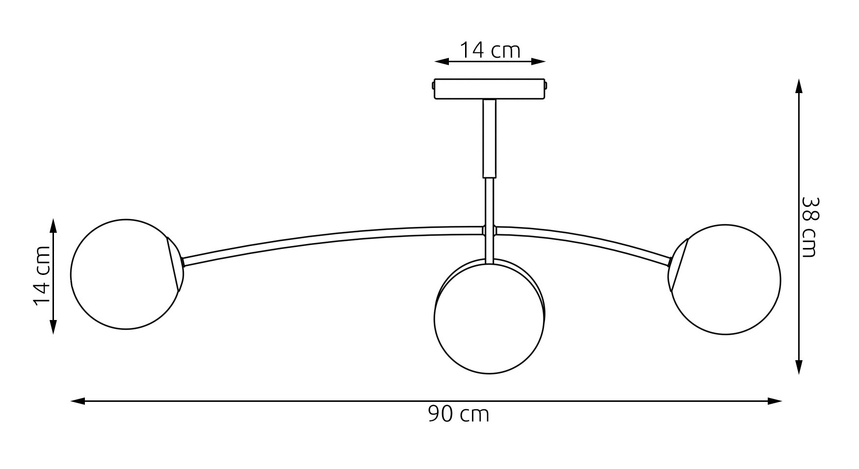 Lampa sufitowa Liora z czterema opalowymi kloszami