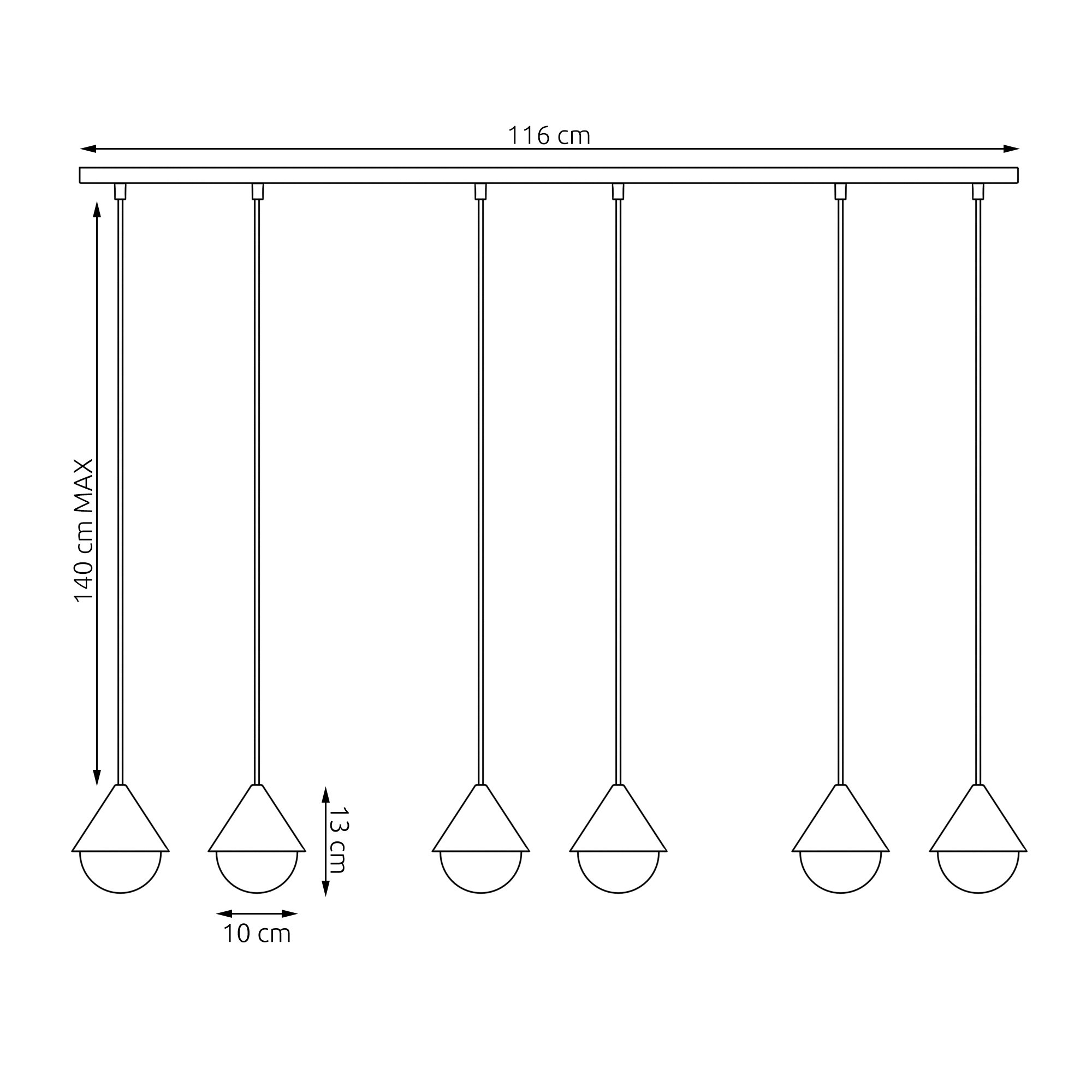 Avella - czarno-biała lampa wisząca
