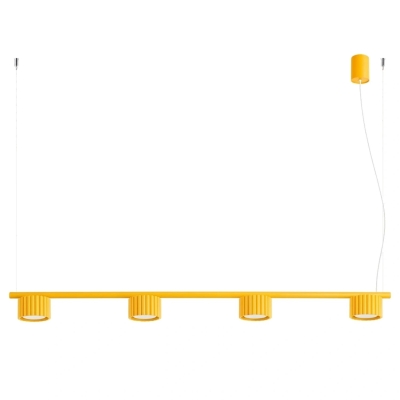 Wyrazista lampa wisząca Medina 4 w kolorze żółtym