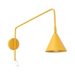 Żółta lampa ścienna Doka z włącznikiem