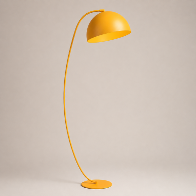 Pomarańczowa lampa podłogowa Brook o nowoczesnej konstrukcji