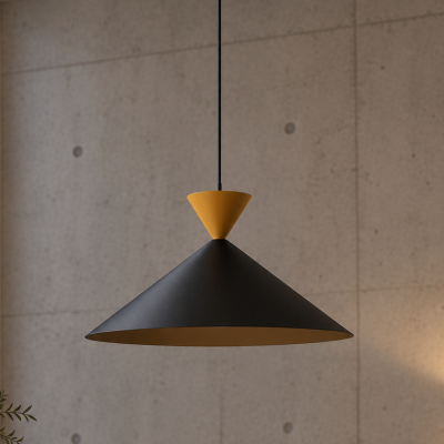 Czarno-pomarańczowa, nowoczesna lampa wisząca Mirelle 50 cm