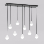 Wielopunktowa lampa wisząca Avella biało-czarna