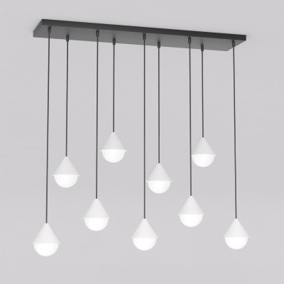 Wielopunktowa lampa wisząca Avella biało-czarna
