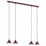 Nowoczesna lampa Catherine 4 w kolorze burgundowym