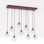 Lampa wisząca Blair 9 na burgundowej listwie