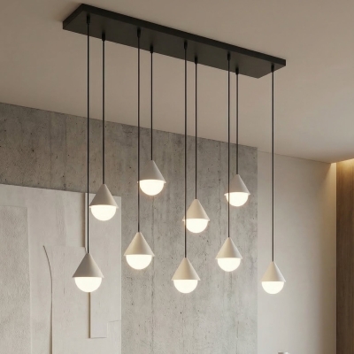 Wielopunktowa lampa wisząca Avella biało-czarna