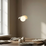 Beżowa, pojedyncza lampa wisząca Veyra