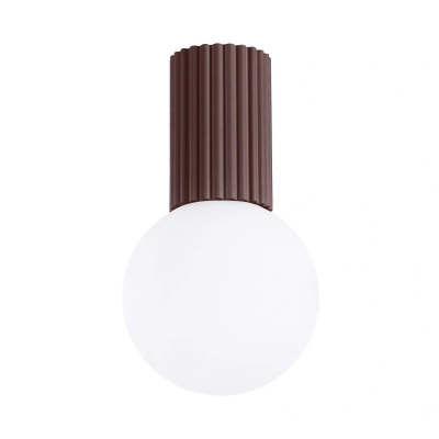 Lampa sufitowa Globia z brązowym ryflowanym stelażem IP44