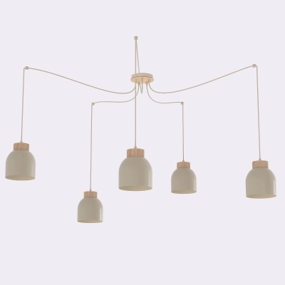 Arvi 5 - nowoczesna lampa wisząca pająk w wersji beżowej