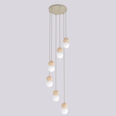 Beżowa lampa wisząca Nolia do dużych przestrzeni