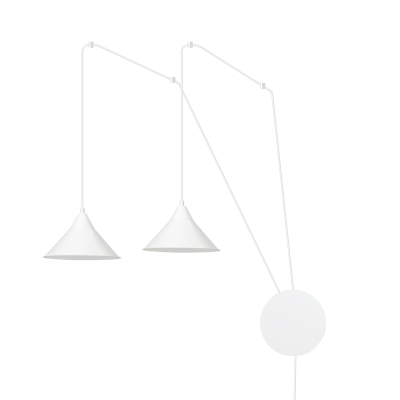 Nowoczesny, podwieszany kinkiet Nuvor 2 w kolorze białym
