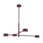 4-punktowa lampa wisząca Holly w kolorze burgundowym