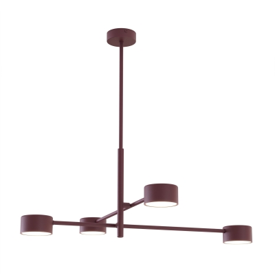 4-punktowa lampa wisząca Holly w kolorze burgundowym