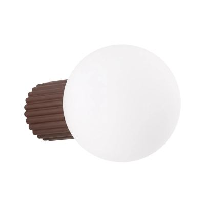 Brązowa lampa ściena Globia z minimalistycznym kloszem IP44