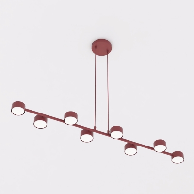 Burgundowa lampa wisząca Arko 8 do dużych pomieszczeń